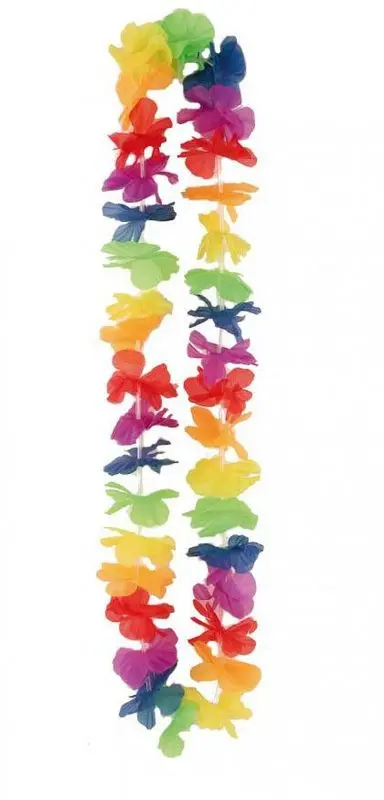 Collier hawaïen de fleurs multicolores