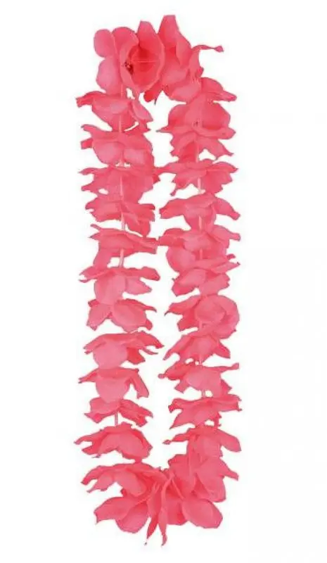 Collier hawaïen de fleurs roses fluo