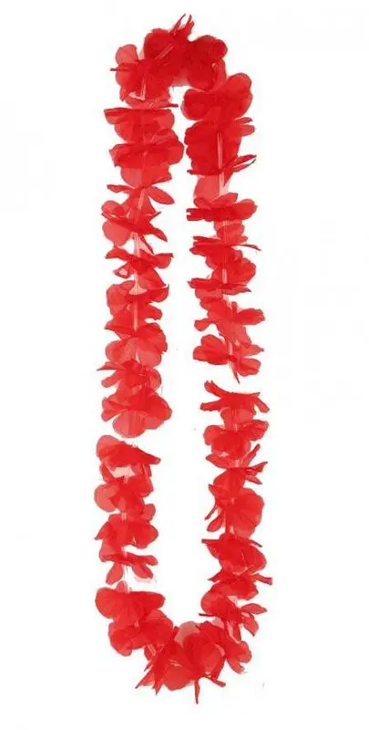 Collier hawaïen de fleurs rouges