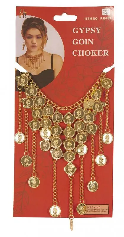 Collier ras-de-cou à piécettes dorées