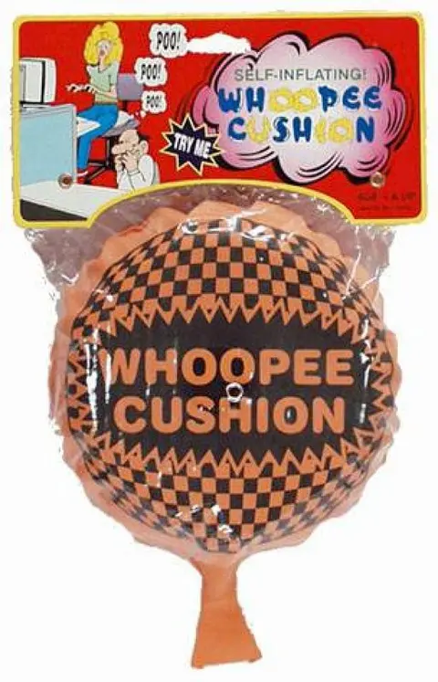 Coussin péteur autogonflant à damier orange