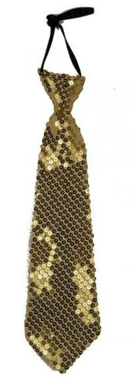 Cravate dorée à sequins