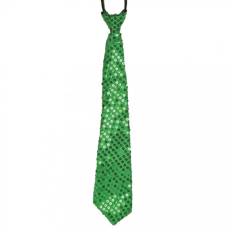Cravate verte à sequins