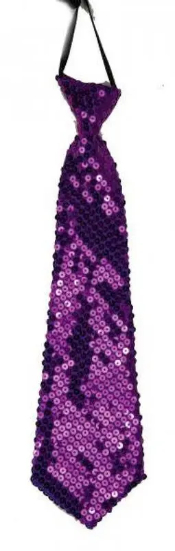 Cravate violette à sequins