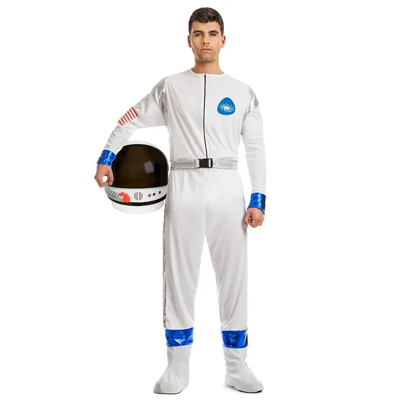 Déguisement astronaute à bandes argentées homme