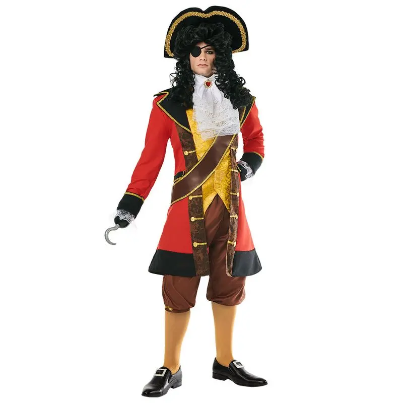 Déguisement capitaine pirate à redingote rouge