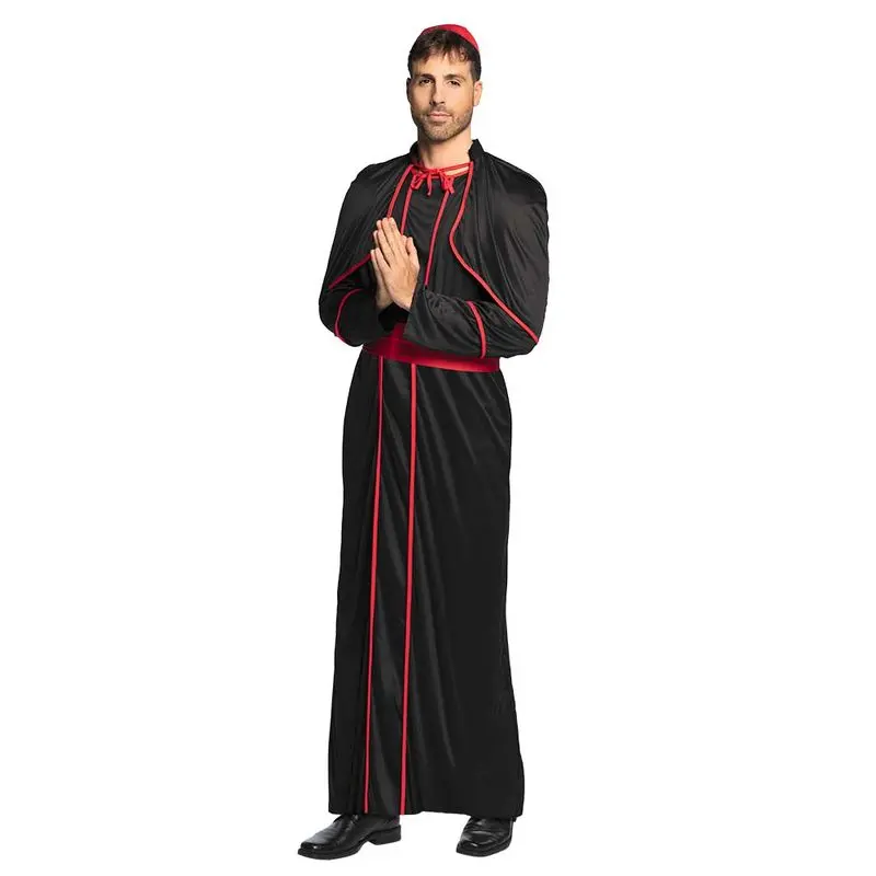 Déguisement cardinal à liserés rouges