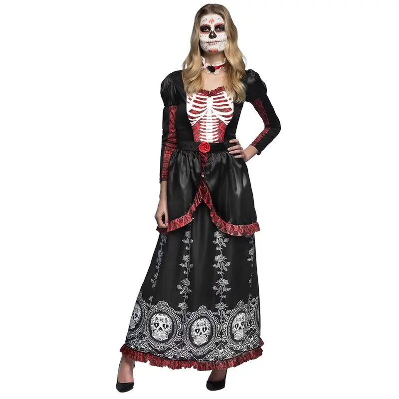 Déguisement Catrina aux médaillons argentés