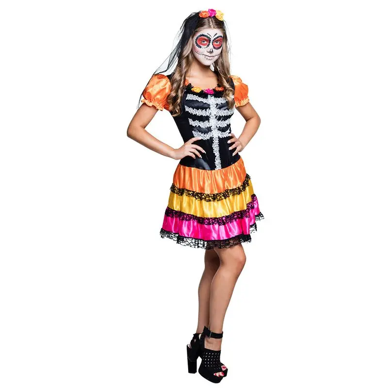 Déguisement Catrina multicolore
