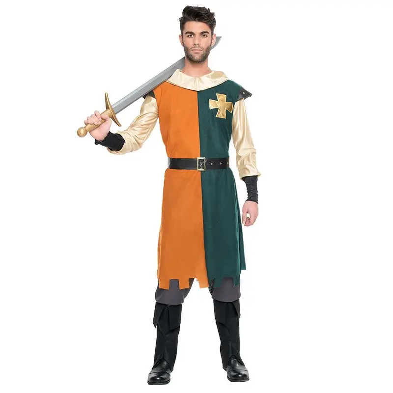 Déguisement chevalier orange et vert