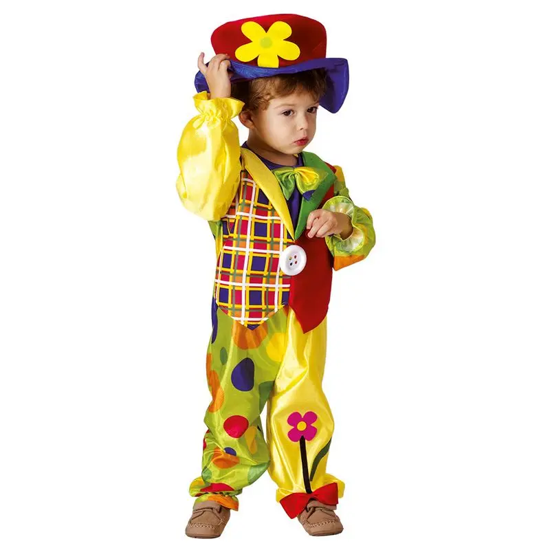 Déguisement clown à chapeau fleuri