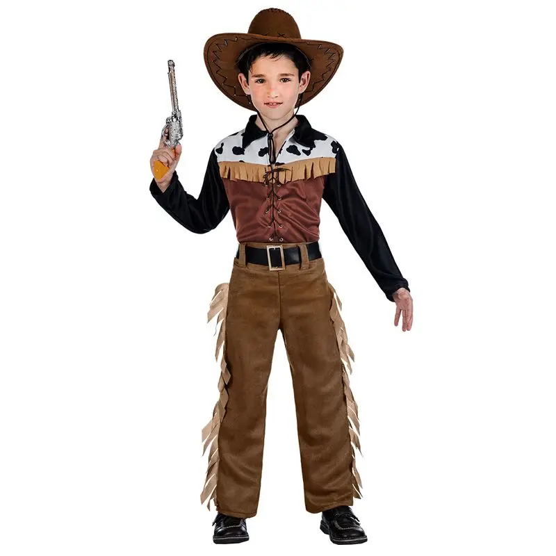 Déguisement cowboy à imprimé vache enfant