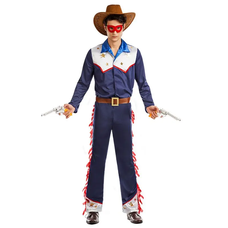 Déguisement cowboy étoilé à franges rouges
