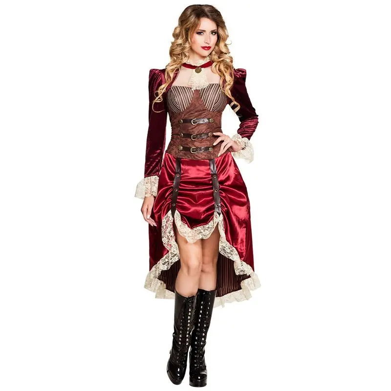 Déguisement dame steampunk à traîne