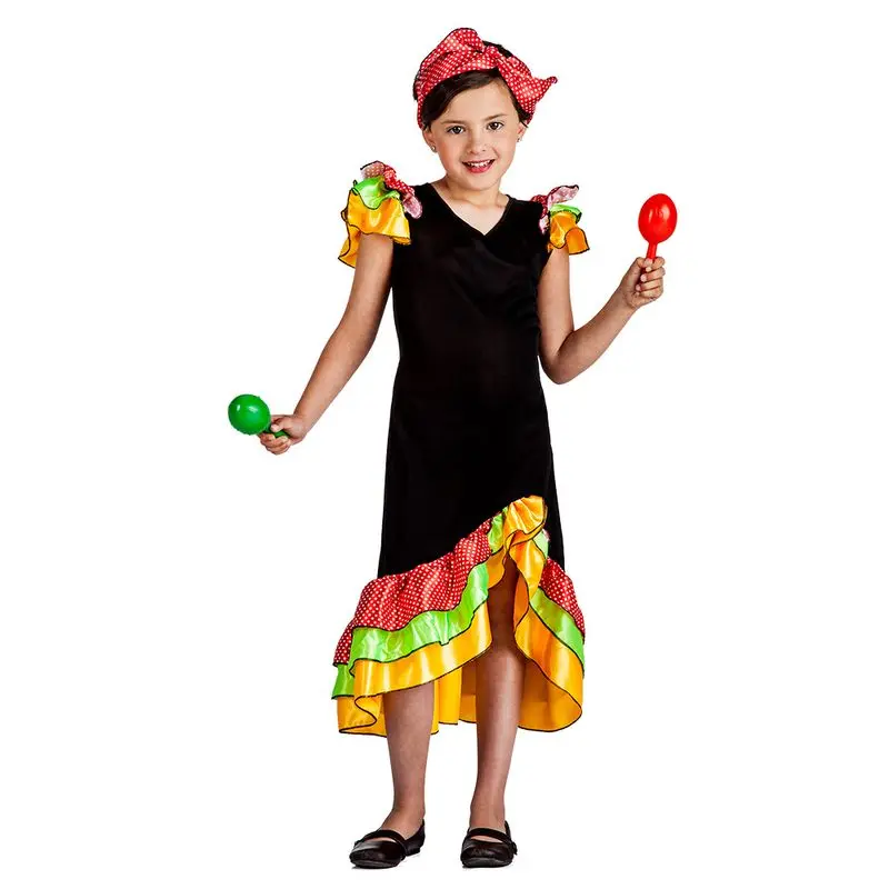 Déguisement danseuse à volants colorés enfant