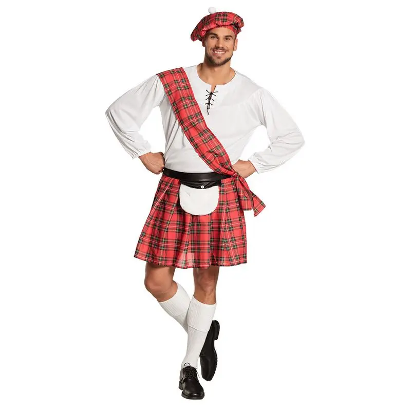 Déguisement écossais à écharpe tartan