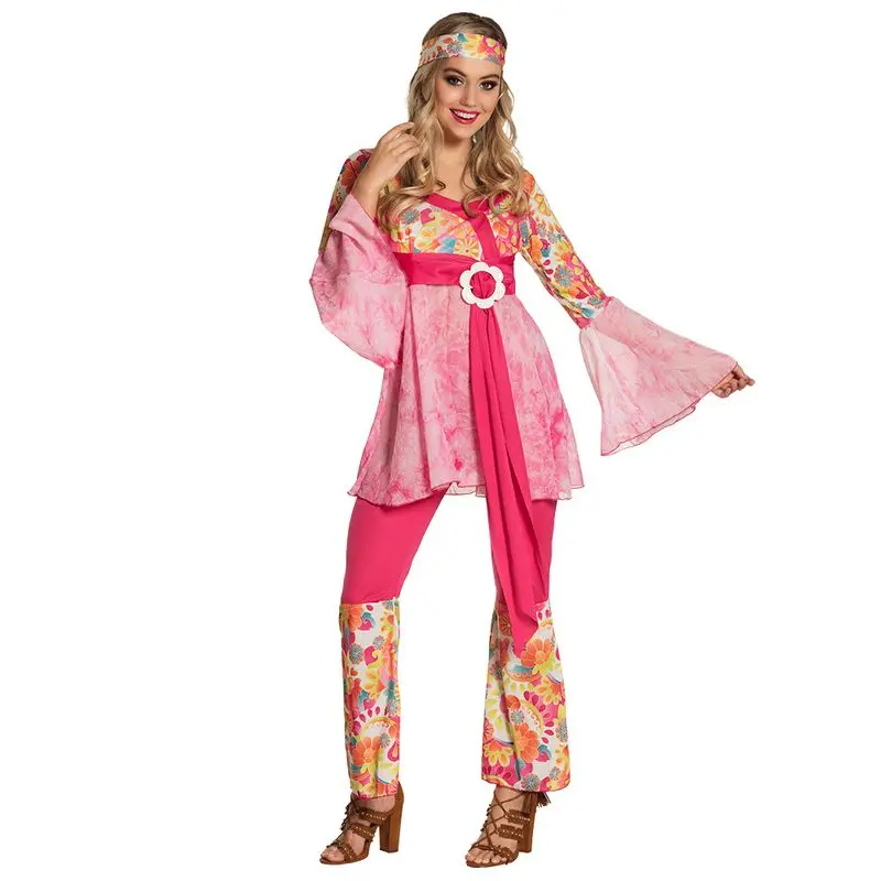 Déguisement hippie à tunique rose