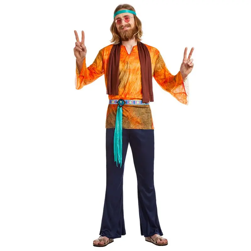 Déguisement hippie au châle brun