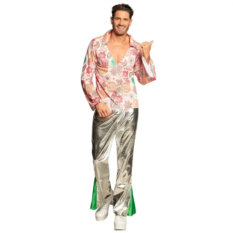 Déguisement hippie au pantalon argenté