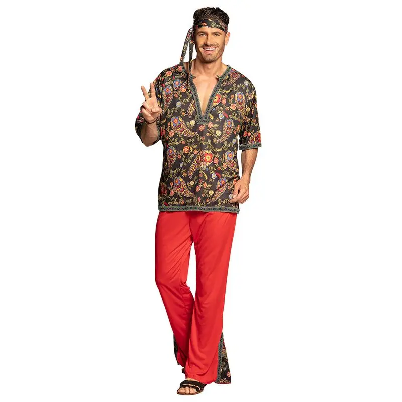 Déguisement hippie au pantalon rouge