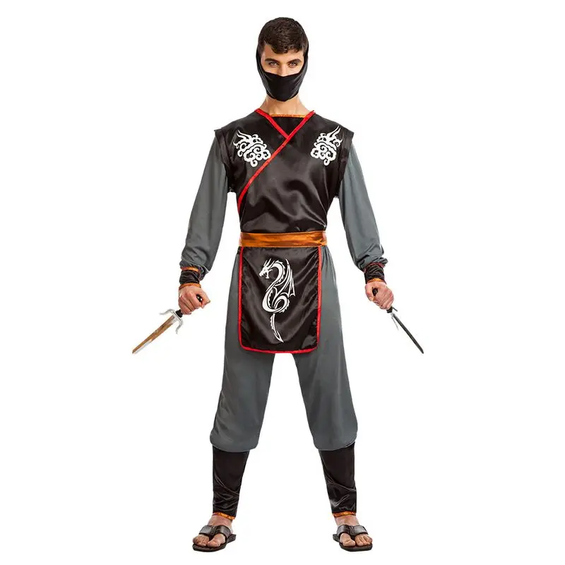 Déguisement ninja gris et noir adulte