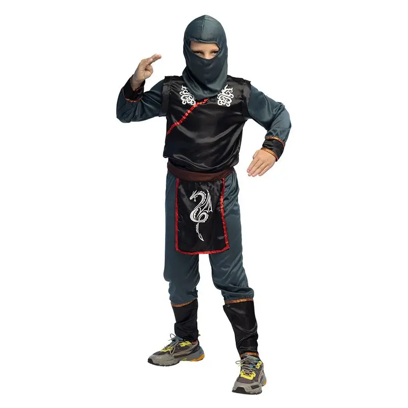 Déguisement ninja gris et noir enfant