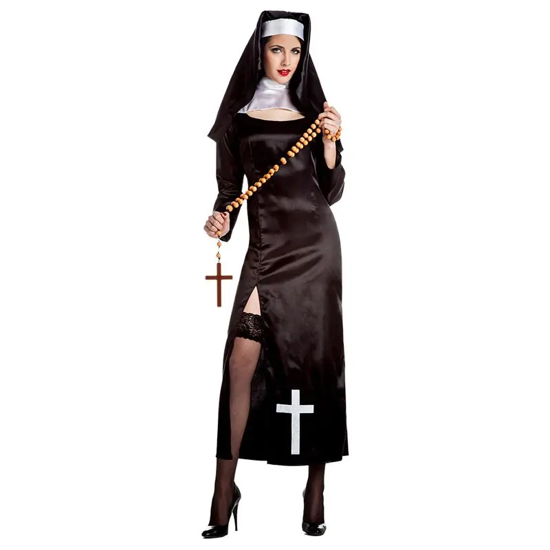 Déguisement nonne à robe fendue