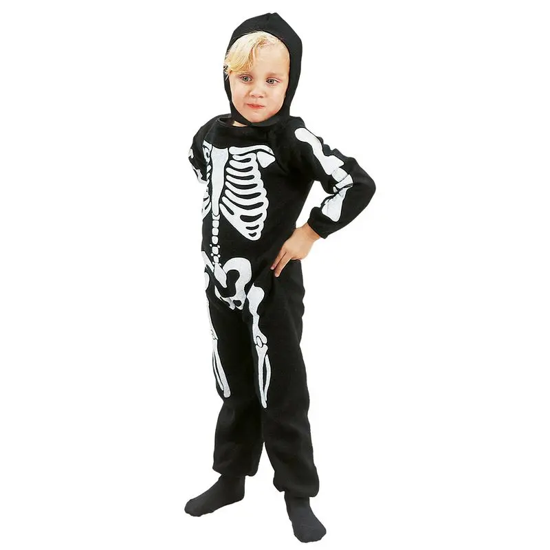 Déguisement petit squelette à capuche