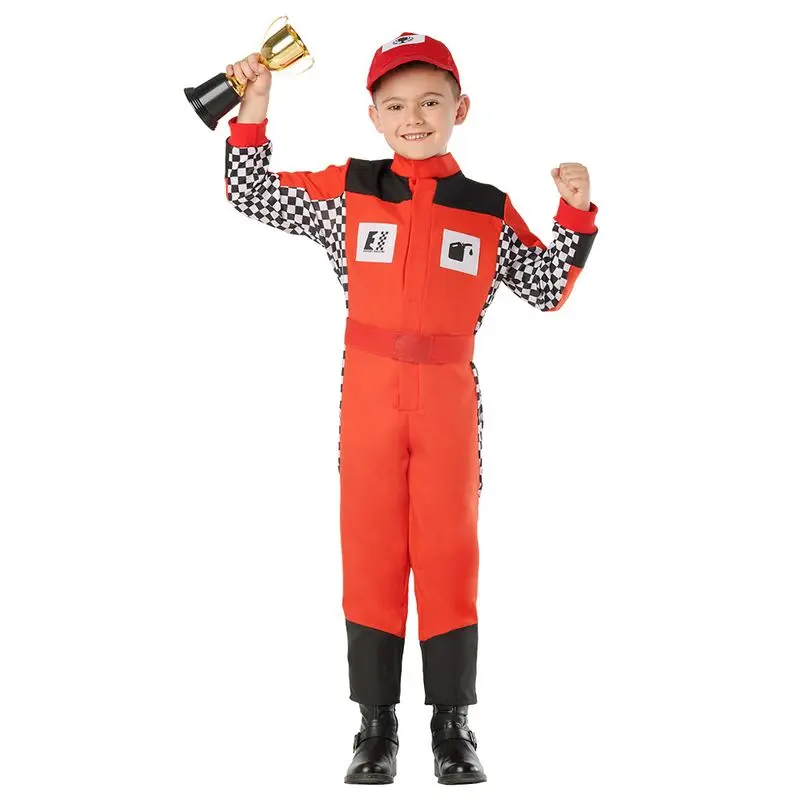 Déguisement pilote de course rouge enfant