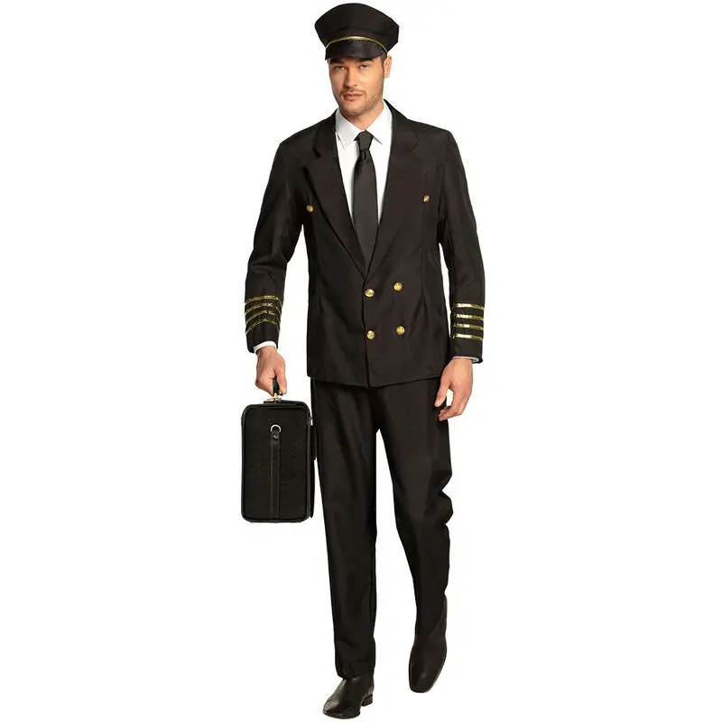 Déguisement pilote de ligne noir