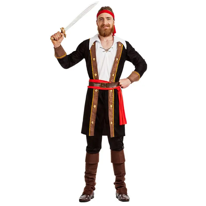 Déguisement pirate à boutons dorés adulte