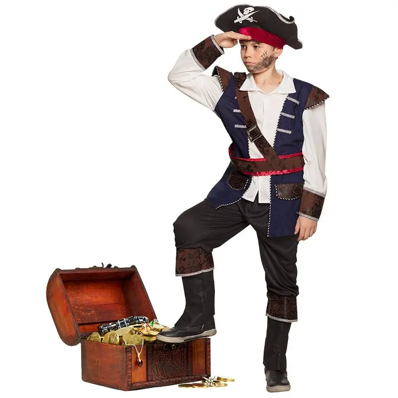 Déguisement pirate à gilet bleu marine