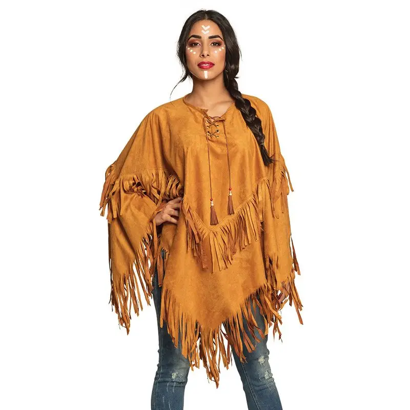 Déguisement poncho camel à franges