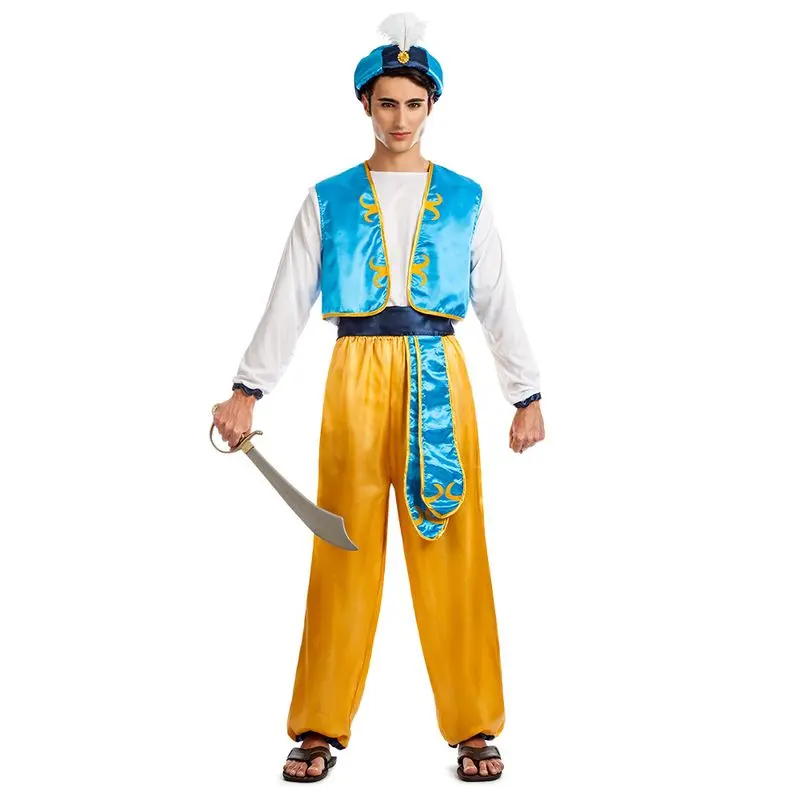Déguisement prince oriental au gilet bleu adulte