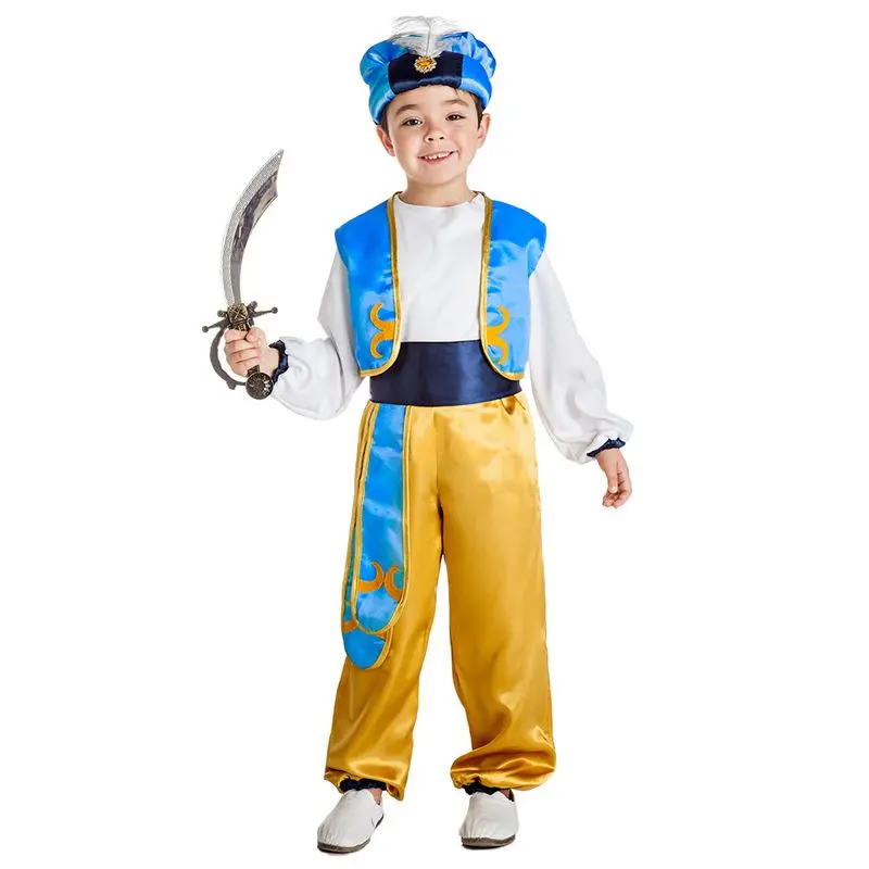 Déguisement prince oriental au gilet bleu enfant