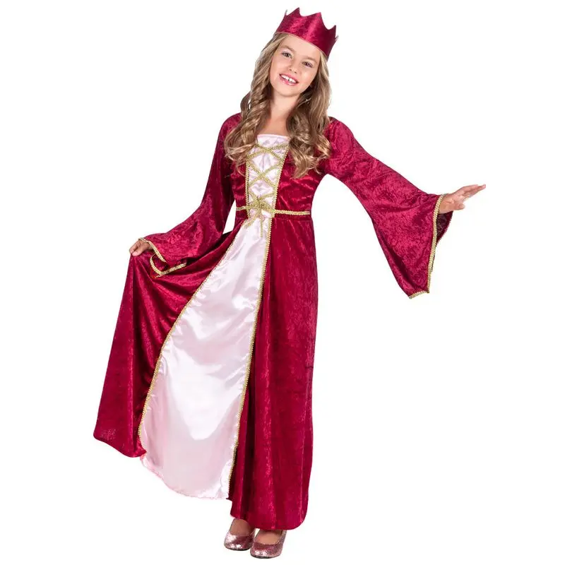 Déguisement reine de la Renaissance rouge et rose enfant