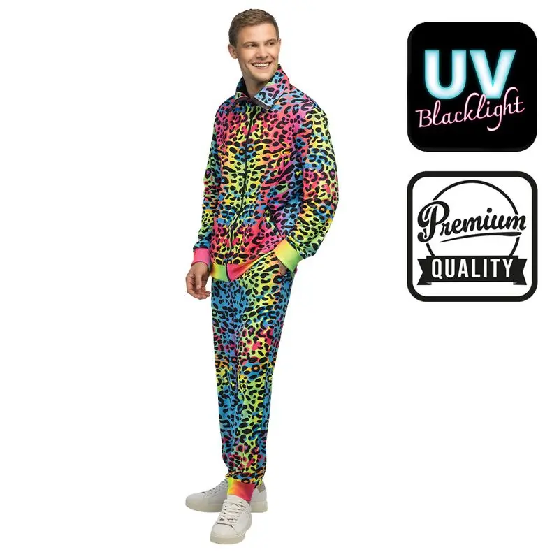 Déguisement survêtement léopard fluo homme