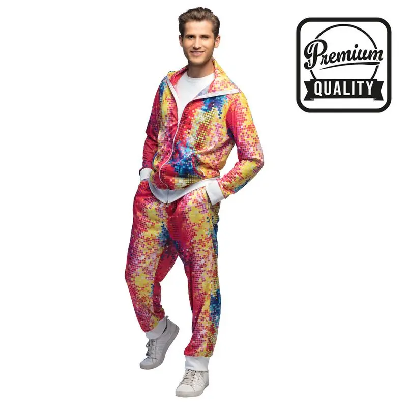 Déguisement survêtement mosaïque multicolore homme