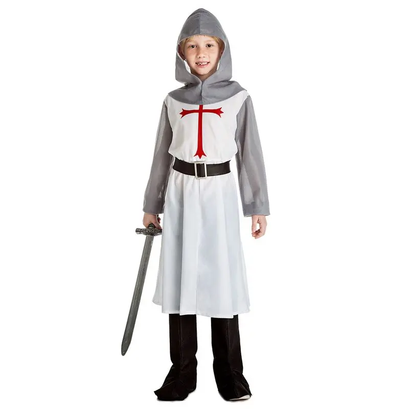 Déguisement templier à croix rouge enfant
