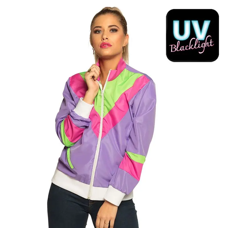 Déguisement veste de survêtement rétro à chevrons femme