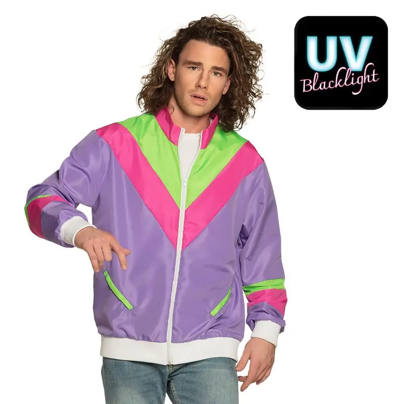 Déguisement veste de survêtement rétro à chevrons homme