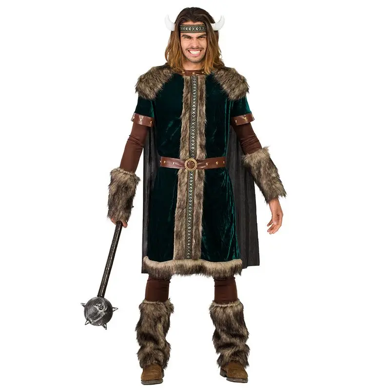 Déguisement viking à manteau vert homme
