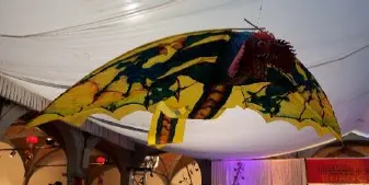 Dragon cerf-volant chinois jaune