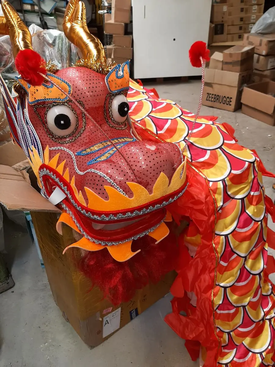 Dragon de danse sur bâton 5m