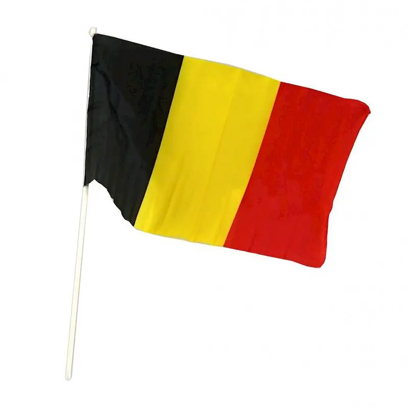 Drapeau de supporter belge sur hampe