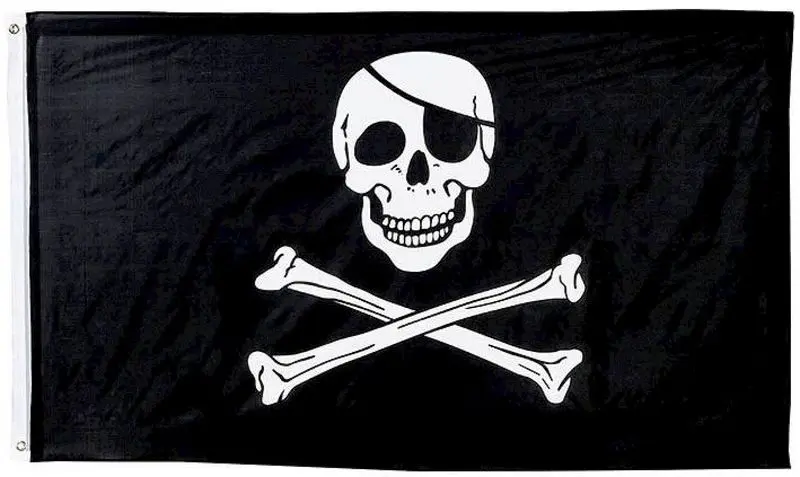 Drapeau pirate à crâne et tibias 90 x 150 cm