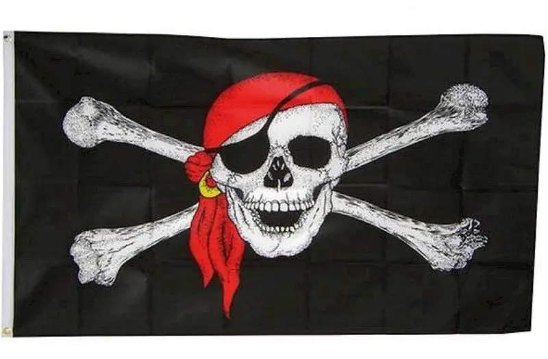 Drapeau pirate au bandana rouge 60 x 90 cm