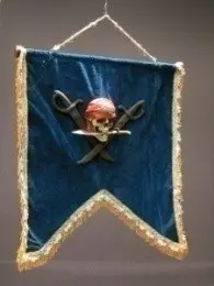 Drapeau pirate velours bleu 3D