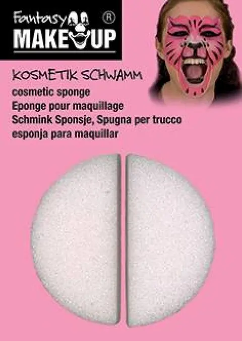 Éponge de maquillage ronde en deux moitiés