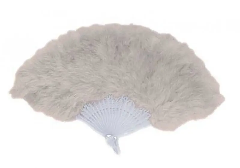 Éventail en plumes duveteuses blanc